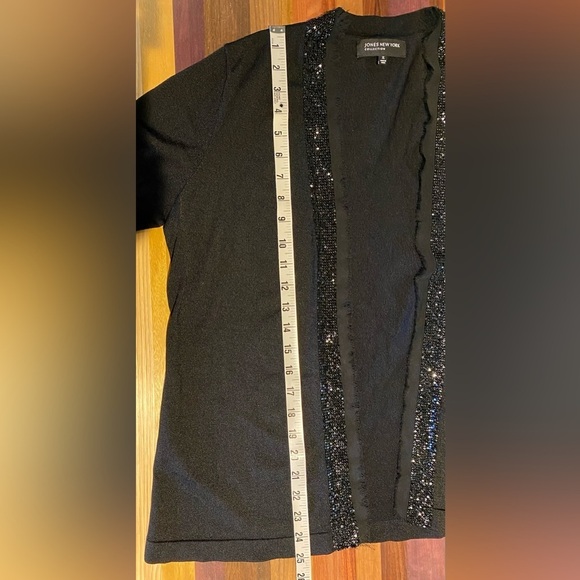 Jones New York Black Sparkle Trim Cardigan, size XL - Picture 3 of 6